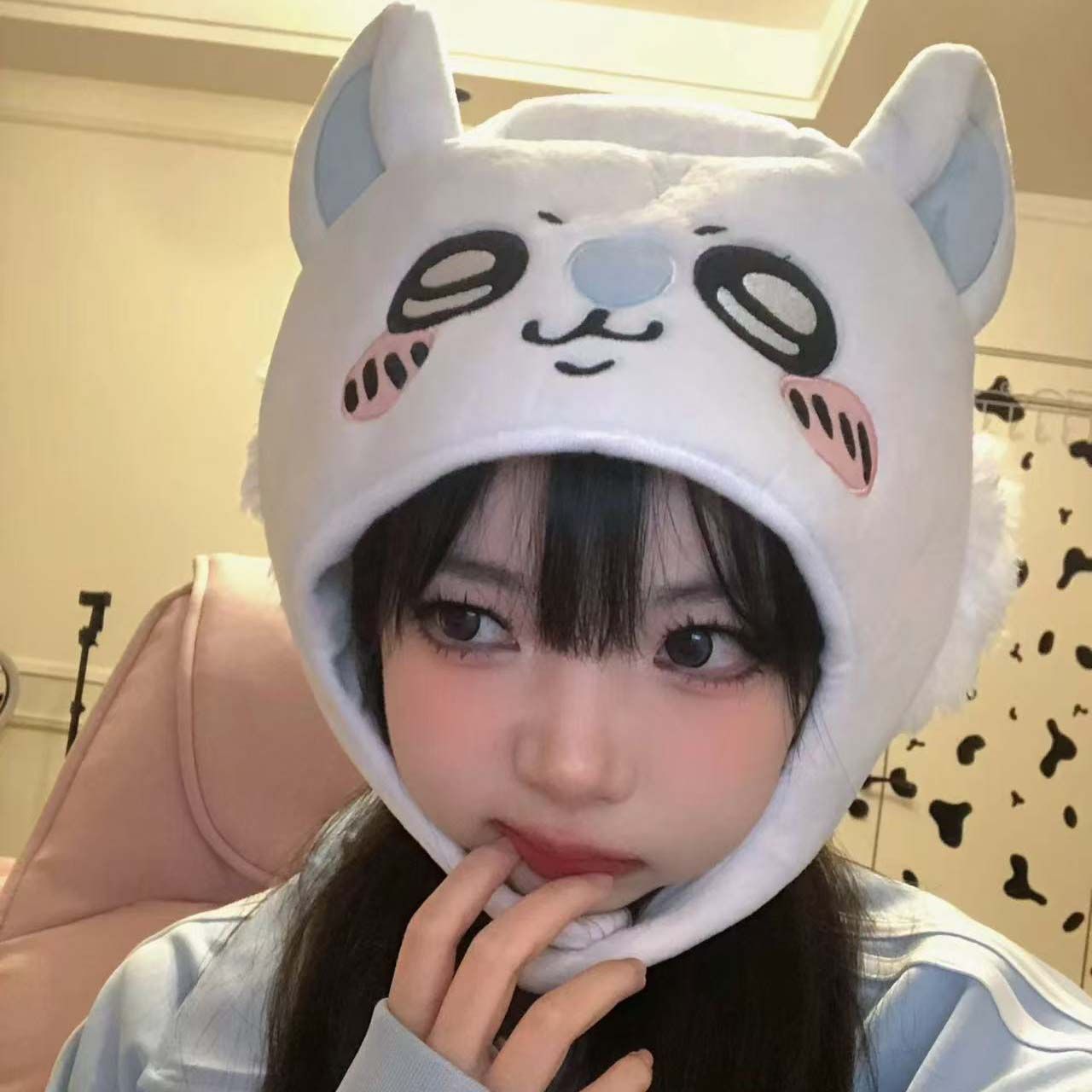 Anime Cosplay Girl Photo - Chiikawa Hachiware Usagi Şapka, Sevimli Karikatür