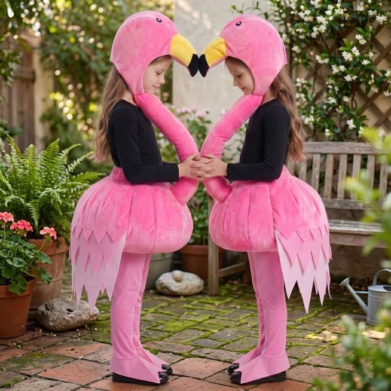 Anime Cosplay Girlfriend - Hayvan Pembe Flamingo Cosplay Takım Elbise