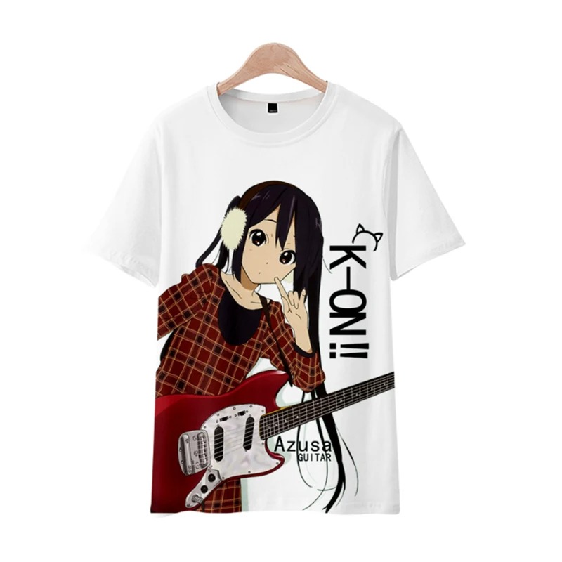 Cosplay Anime Basic - Anime K-ON Baskılı Tişört, Unisex Kawaii