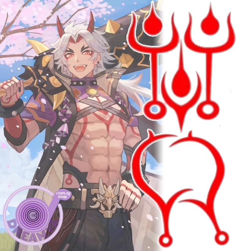 Demon Slayer Haori - Arataki Itto dövme etiket Genshin darbe