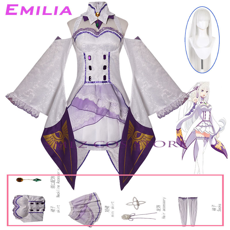 Emilia Cosplay Anime Re Zero K - Anime Cosplay Costumes incelemesi ve fiyatı