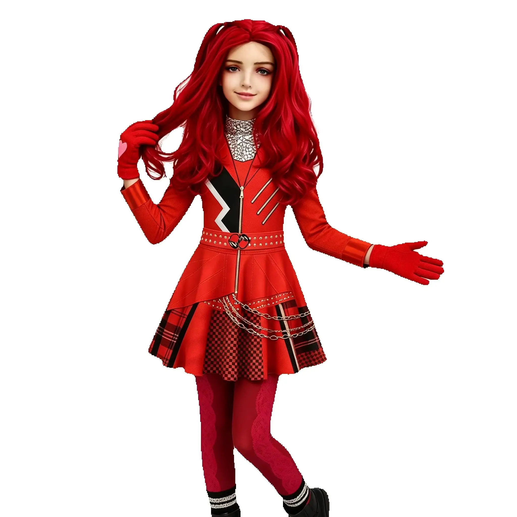 Descendants 5 Kırmızı Peruk, C - Anime Cosplay Red Hair incelemesi ve fiyatı